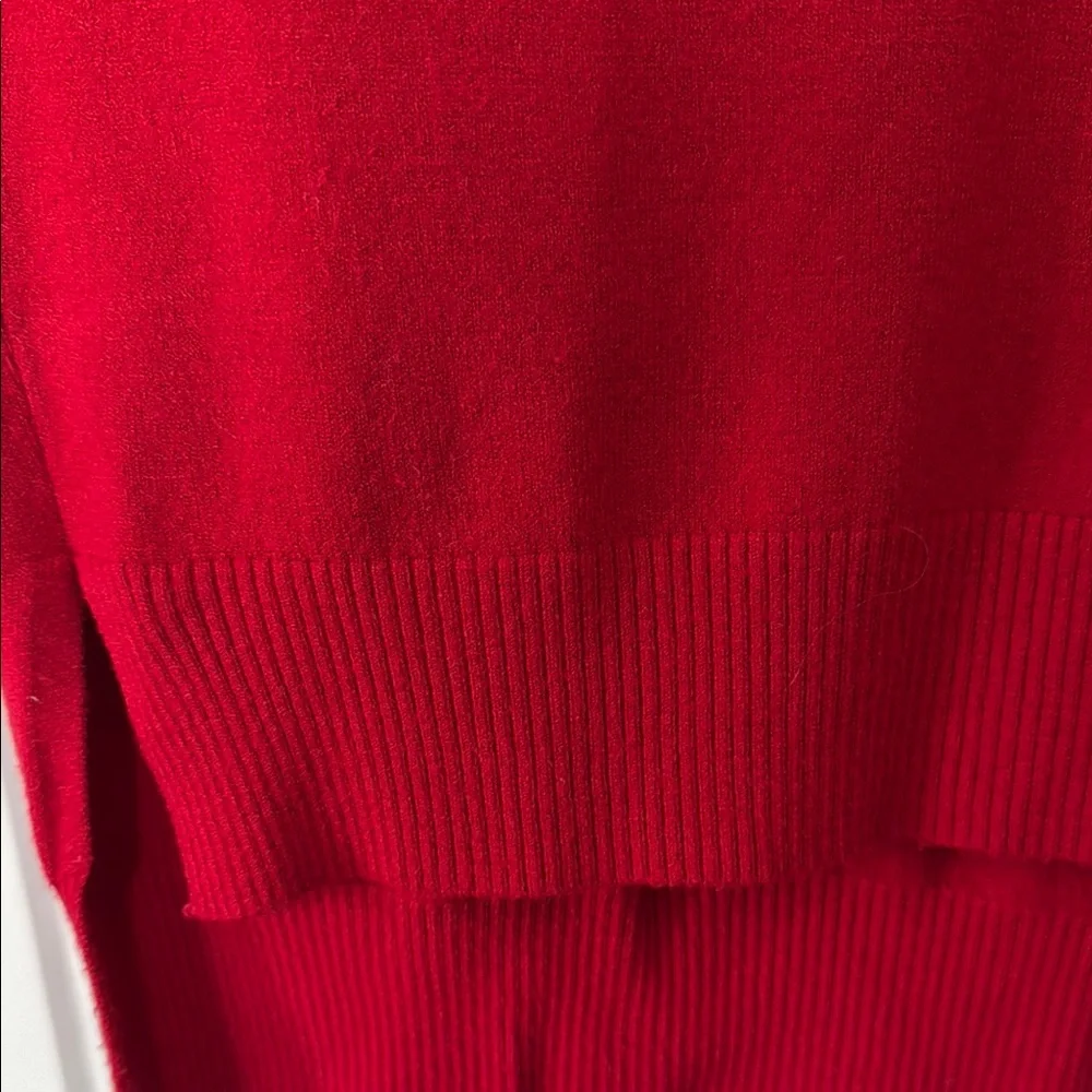 Dreamers Red V-Neck Sweater with Long Sleeves and Oversized Fit - Picture 4 of 4